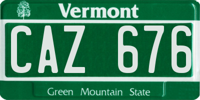 VT license plate CAZ676