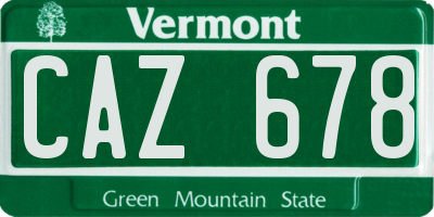 VT license plate CAZ678