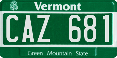 VT license plate CAZ681