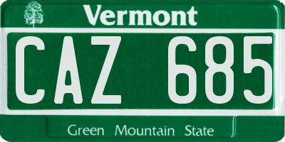 VT license plate CAZ685