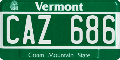 VT license plate CAZ686