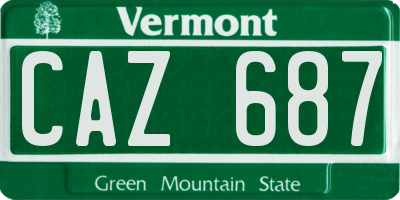 VT license plate CAZ687