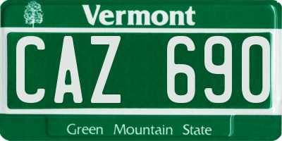 VT license plate CAZ690
