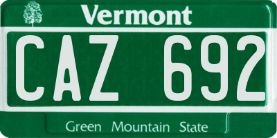 VT license plate CAZ692