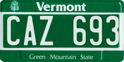 VT license plate CAZ693