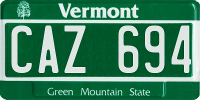 VT license plate CAZ694