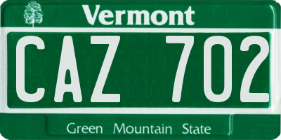 VT license plate CAZ702