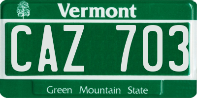 VT license plate CAZ703