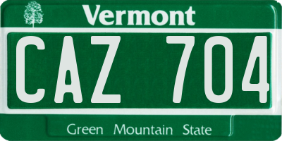 VT license plate CAZ704