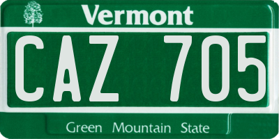 VT license plate CAZ705