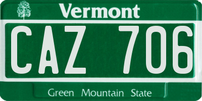 VT license plate CAZ706