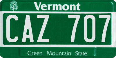 VT license plate CAZ707