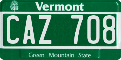 VT license plate CAZ708