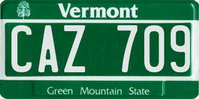 VT license plate CAZ709