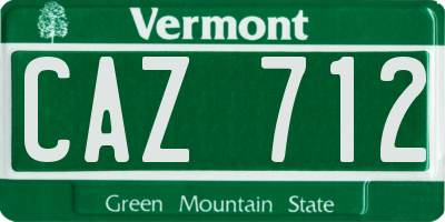 VT license plate CAZ712