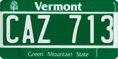 VT license plate CAZ713