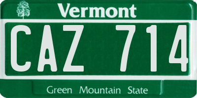 VT license plate CAZ714