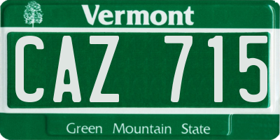 VT license plate CAZ715