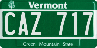 VT license plate CAZ717
