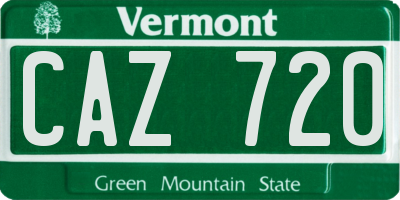 VT license plate CAZ720