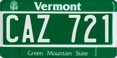 VT license plate CAZ721