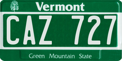 VT license plate CAZ727