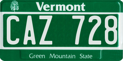 VT license plate CAZ728