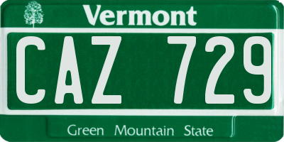 VT license plate CAZ729