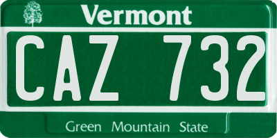VT license plate CAZ732