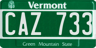 VT license plate CAZ733