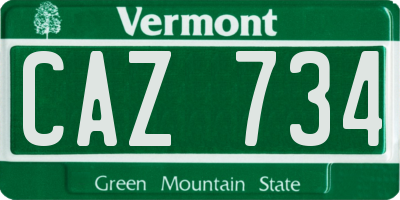 VT license plate CAZ734