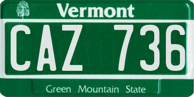 VT license plate CAZ736