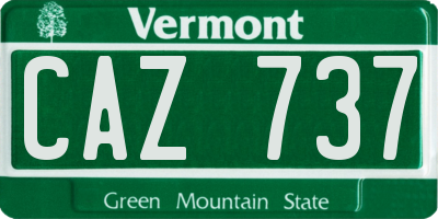 VT license plate CAZ737