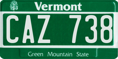 VT license plate CAZ738