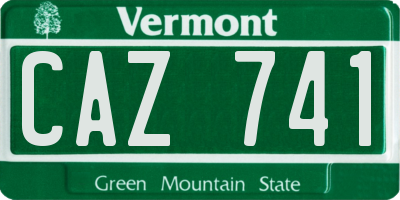 VT license plate CAZ741