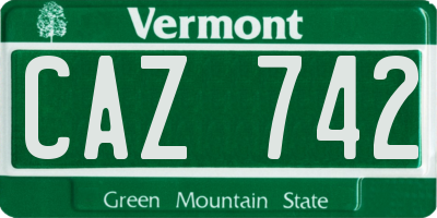 VT license plate CAZ742