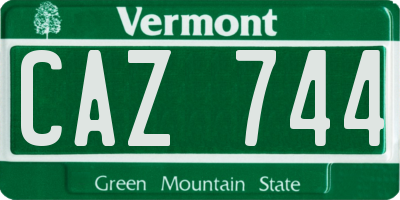 VT license plate CAZ744