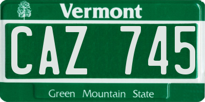 VT license plate CAZ745