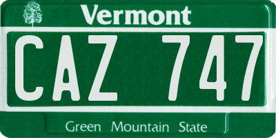 VT license plate CAZ747