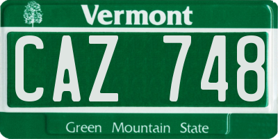 VT license plate CAZ748