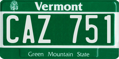 VT license plate CAZ751