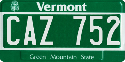 VT license plate CAZ752