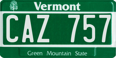 VT license plate CAZ757