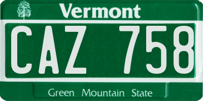 VT license plate CAZ758