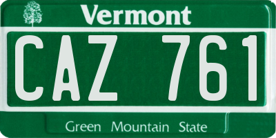 VT license plate CAZ761