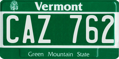 VT license plate CAZ762