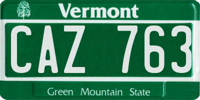 VT license plate CAZ763