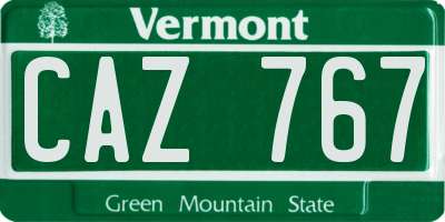 VT license plate CAZ767