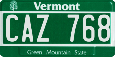 VT license plate CAZ768