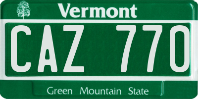 VT license plate CAZ770